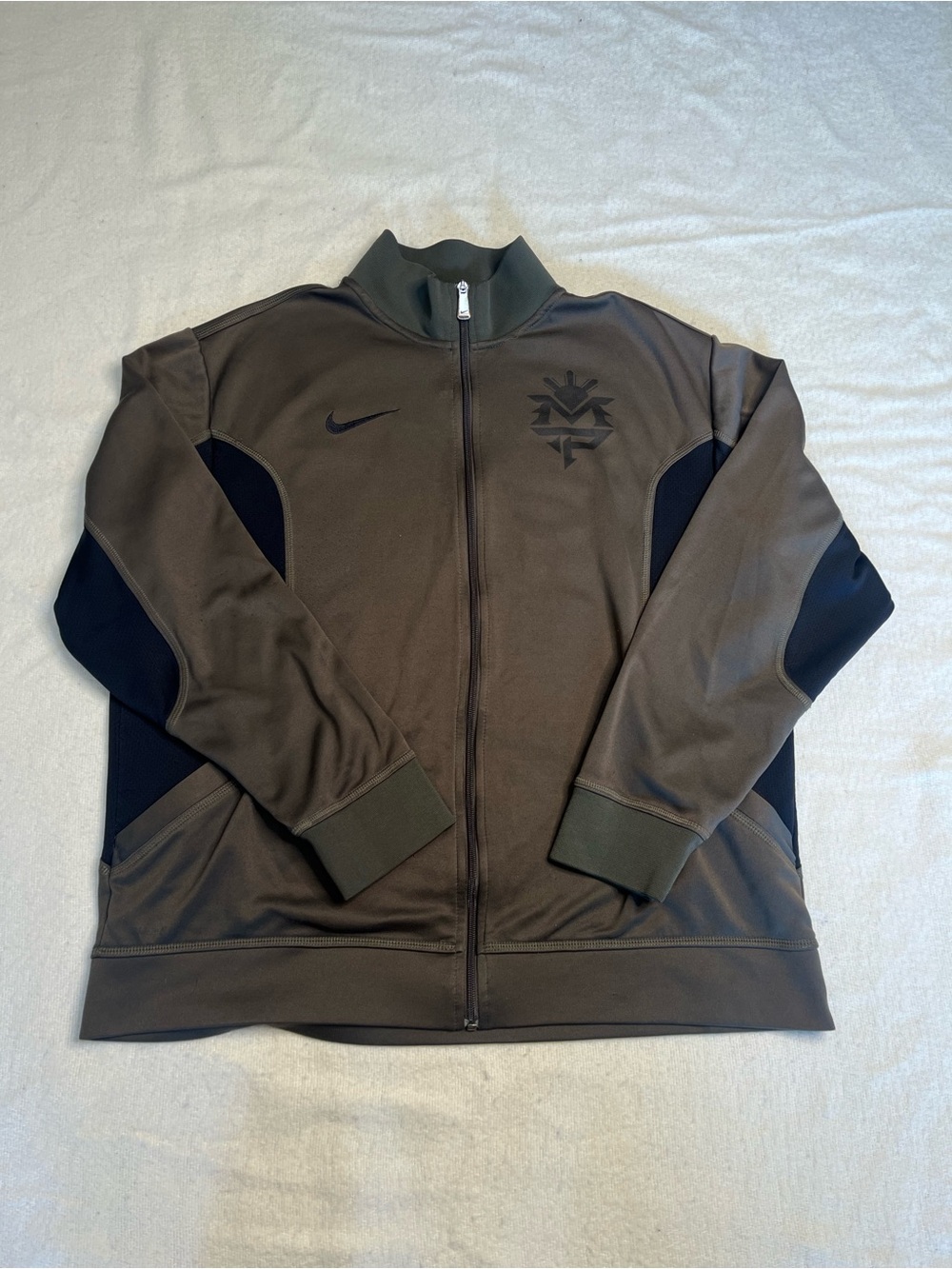 Nike Manny Pacquiao PAC Man Boxing Full Zip Green Jacket Mens L Vintage Rare Vtg
